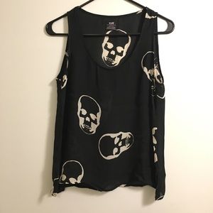 Punk Black Skulls Tank Top